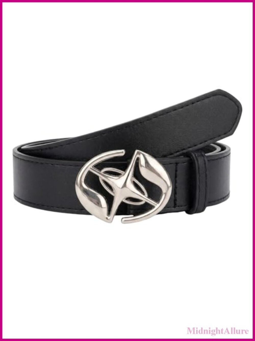 Star Metal Buckle Faux Leather Chain Belt Y2K Gothic Punk Streetwear Waist